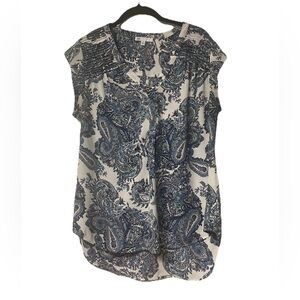 NWOT DR2 Daniel Rainn Women’s Blouse Blue Print Size M